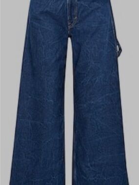 Aries Wide-Leg Dark Blue Denim Pants